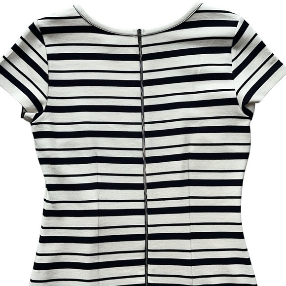 Ann Taylor Black and White Striped Ponte Knit Midi Dress Size SP - Picture 5 of 11